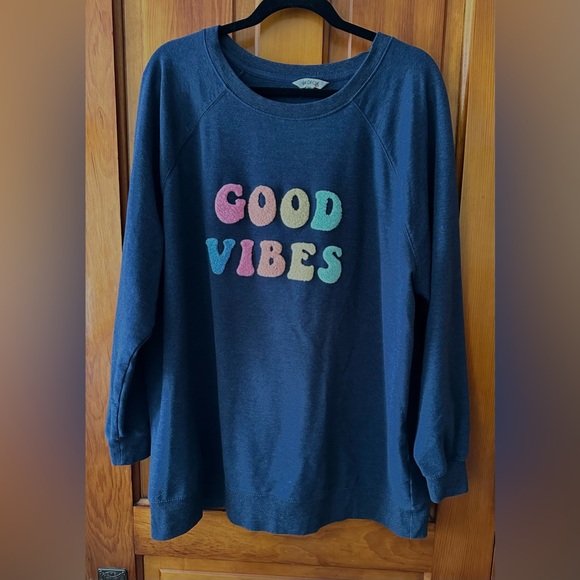 Wildfox Navy 'Good Vibes' Crew Neck Sweater - Picture 2 of 9